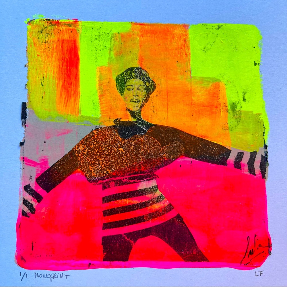 #438 small monoprint 8x8